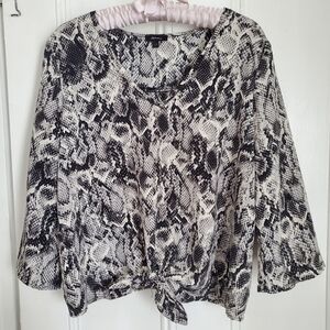 Reitmans Snake Print Tie-Front Blouse